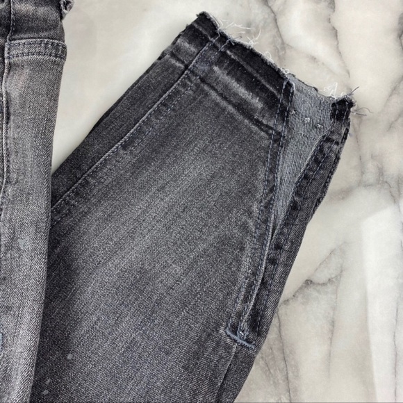 EXPRESS HIGH RISE DENIM PERFECT ANKLE JEAN LEGGINGS, Distressed gray | Sz 2L - Picture 6 of 12